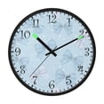thumbnail image 2 of Voice Activated Clock with Glow Light 12 Inch Large Silent Wall Clock Battery Operated for Home Decor Pastel Blue Bows and Dots, 2 of 8