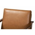 thumbnail image 5 of Baxton Studio Bianca Mid-Century Modern Walnut Brown Finished Wood and Tan Faux Leather Effect Lounge Chair, 5 of 7