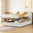 thumbnail image 3 of Harper & Bright Designs Teddy Fleece Full Size Upholstered Platform Bed with Hydraulic Storage System, Grounded Bed with Thick Fabric, White, 3 of 14