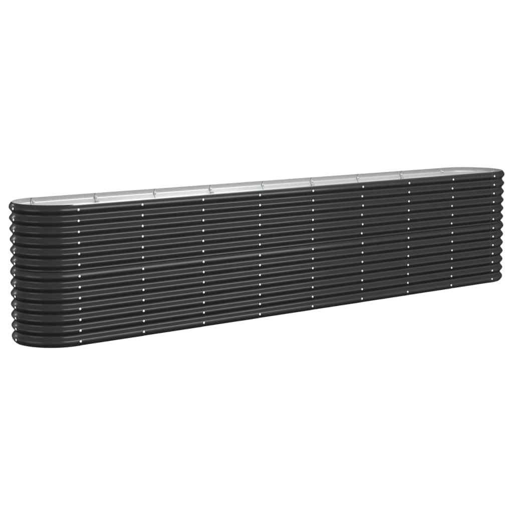 vidaXL Garden Raised Bed Powder-coated Steel 130.7"x15.7"x26.8" Anthracite