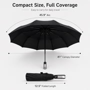 Windproof Travel Umbrella Compact Light Automatic Strong and Portable Wind Resistant, Small Folding Backpack Umbrella for Rain for Men and Women