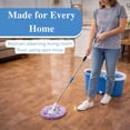 thumbnail image 4 of NESTLYF Spin Mop & Bucket Set Blue, 2 PCS Microfiber Mops with Stainless Steel Handle, Easy Self-Wringing System, Durable ABS Bucket, Deep, 4 of 8