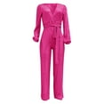 Women's Jumpsuit Casual Jumpsuit Long Sleeve Belted Sequin Jumpsuit Hot
