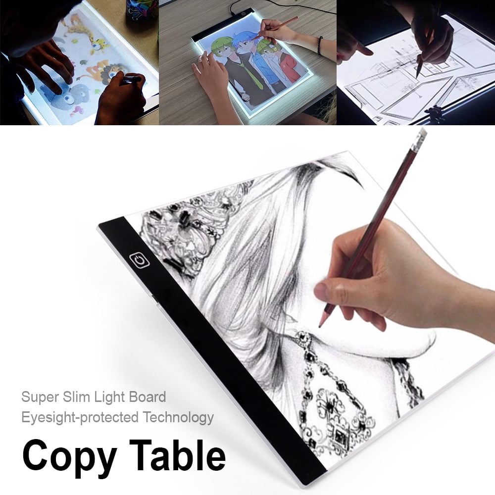 A4 LED Light Box Table Adjustable Base Pad Art Stencil Board USB Tracing Drawing 