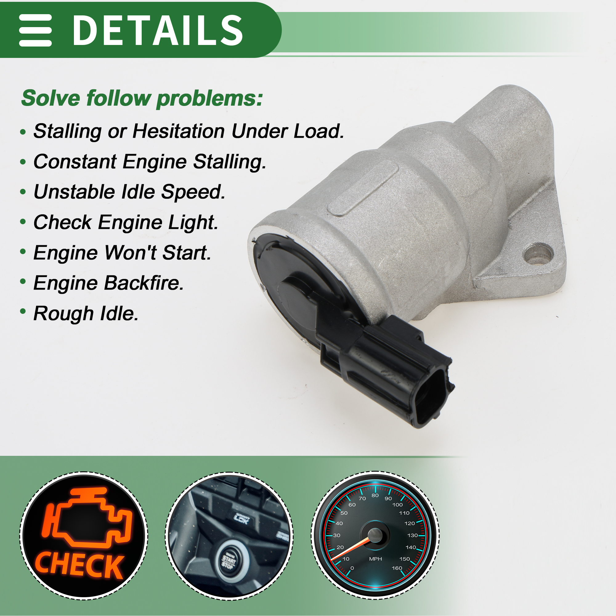 Car Idle Air Control Valve for Ford F-150 99-00 Replace No.XL3E9F715BA IACV Idle Motor Idle Air Control Valve for Stable Engine Operation