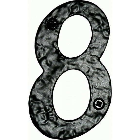 Acorn RN8BP 4'' Rough Iron Address Number 8 - Black