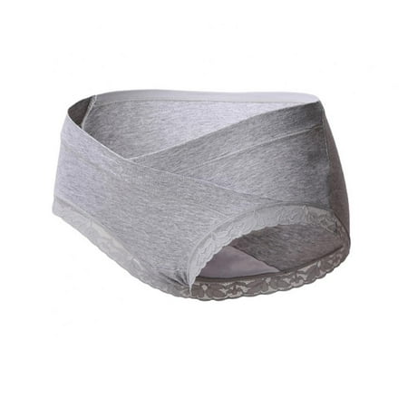 

Women Panties Solid Color Casual Seamless Lace Low Waist Maternity Briefs