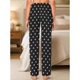 thumbnail image 5 of Women's Pajama Pants with Pockets, Black And White Polka Soft Breathable Lounge Pants, 5 of 8