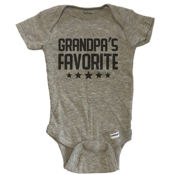 Grandpa's Favorite Baby Bodysuit - Grey