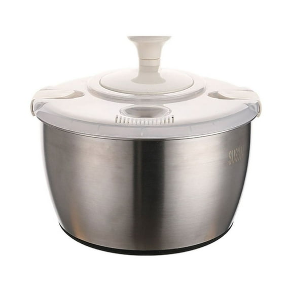 Stainless Steel Salad Spinner Efficientlys Wash and Dry Vegetables Fruit Dryer Drainer Vegetable Dehydrator Home