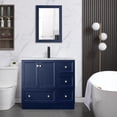 thumbnail image 3 of Eclife Retro 36" Bathroom Vanity Cabinet with Ceramic Undermount Sink Top, Matt Blue Paint, 3 of 9