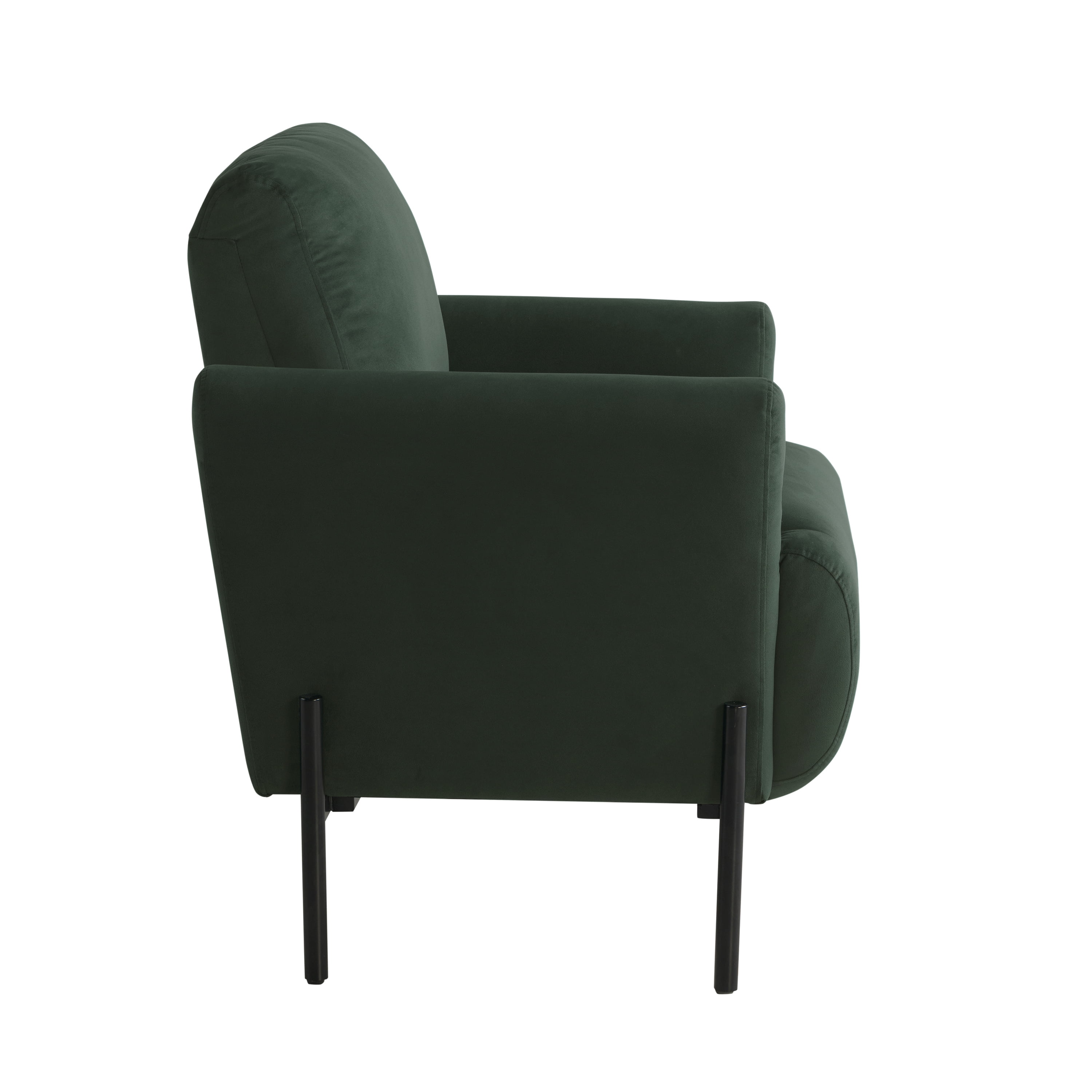 Studio Living Kingston Bohemian Accent Chair, Green Velvet Fabric