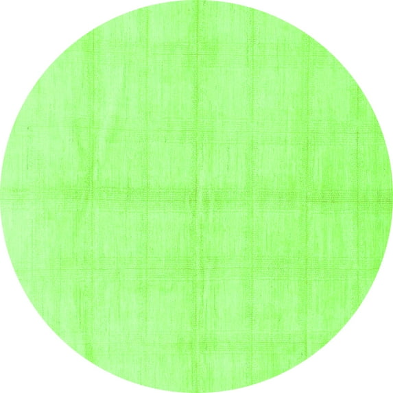 Ahgly Company Indoor Round Solid Green Modern Area Rugs, 6' Round