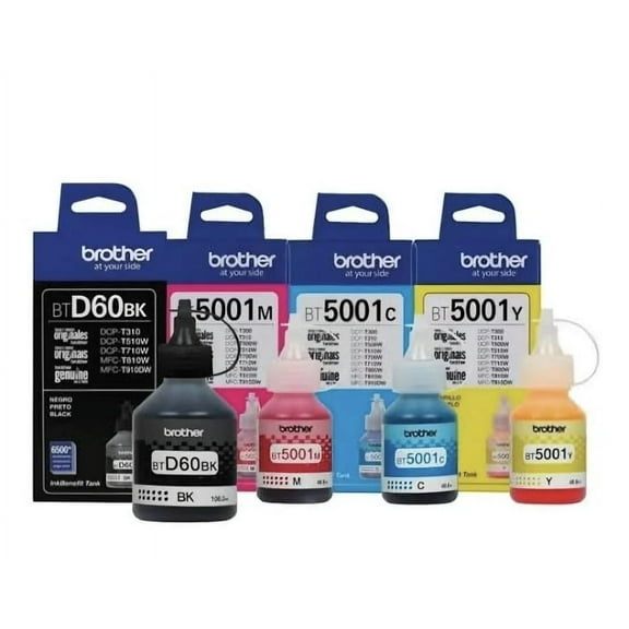 KIT 4 TINTAS BROTHER BT-D60BK, BT5001M/Y/C