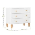 thumbnail image 6 of Buzz & Bloom Small Kids 3-Drawer Wood Dresser Chest for Bedrooms, White/Natural, 6 of 13
