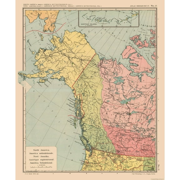 Historic Map - Canada United States - Streit 1913 - 23 x 27.76 - Vintage Wall Art