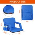 thumbnail image 3 of 20.5"/25" Wide Stadium Seat for Bleachers w/Back Support Padded Cushion Portable Reclining Bleacher Seats Camping Stadium Chair Waterproof, 3 of 16