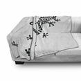 thumbnail image 3 of Gecko Soft Flannel Fleece Throw Blanket, Monochrome Composition of a Lizard with Footprints Simplistic Exotic Wildlife, Cozy Plush for Indoor and Outdoor Use, 50" x 70", Black and White, by Ambesonne, 3 of 6