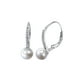 Luxury Designs Boucles d'Oreilles Ladies Sterling Silver Pearl & CZ Leverback – image 2 sur 3