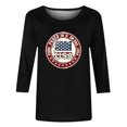 thumbnail image 4 of Nrmvnmi Patriotic Shirts for Women 3/4 Sleeve Shirt 4Th of July Independence Day Crewneck Cute Festival Tops Mothers Day Gifts, 4 of 4