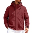 thumbnail image 3 of Men's Lightweight Windbreaker Jacket Outdoor Hiking Mountaineering Cycling Running Work Coat Shell 100% Polyester Windproof Water Repellent Casual Travel Duty Gear | JASKFLY,Red M, 3 of 6