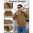 thumbnail image 5 of TACVASEN Men's Winter Bomber Jacket Fleece Lined Thick Cargo Coat Sherpa Trucker Military Jacket Field Stand Collar Zipper Outwear Jacket with Multi Pockets for Casual Work, 5 of 6