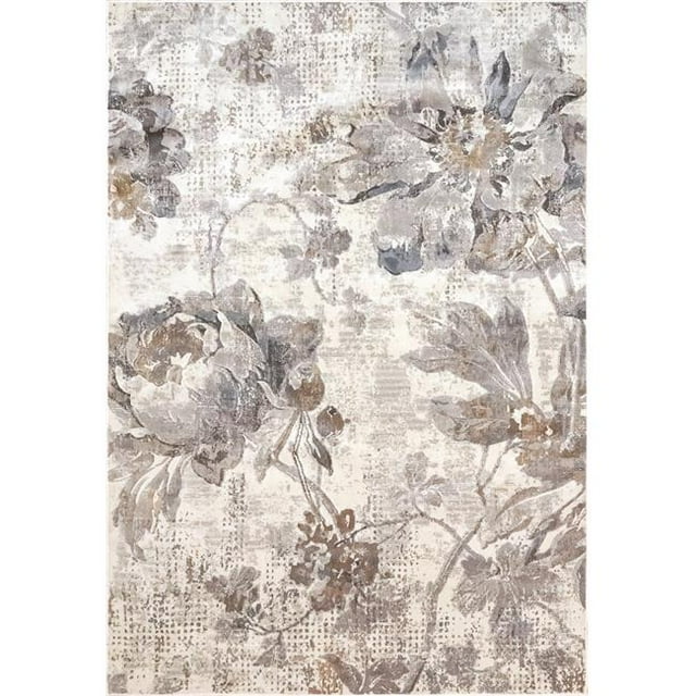 Dynamic Rugs BS246525900 2 ft. x 3 ft. 5 in. Blossom 6525 Rectangle Transitional Area Rug - 900 Cream & Grey