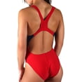 thumbnail image 3 of Adoretex Women's Guard Wide Strap Racerback One Piece Swimsuit, Athletic Splice Bathing Suit for Girls and Women - FGS03 - Red/Navy - 42, 3 of 4
