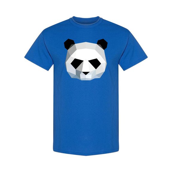 Smartprints Mens Graphic Tee - Polygonal Panda Head - Regular Fit 100% Cotton