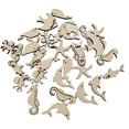 thumbnail image 1 of 50 unids recortes de madera inacabados Océano animales pintar artesanías de animales de madera, 1 of 4