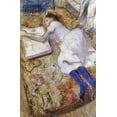 thumbnail image 2 of Degas, Edgar 13x18 Gold Ornate Wood Framed with Double Matting Museum Art Print Titled - A Young Girl Stretched Out and Looking at An Album, 2 of 4