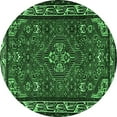 thumbnail image 1 of Ahgly Company Indoor Round Persian Emerald Green Traditional Area Rugs, 4' Round, 1 of 4