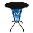 thumbnail image 2 of L218 United States Army 42" Tall - 36" Indoor/Outdoor Black Steel Top Lighted Pub Table with Black Wrinkle Finish, 2 of 2