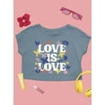 thumbnail image 3 of Love Is Love Lgbtq Pride Tee Crop Tee Women's, 3 of 4