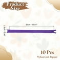 thumbnail image 2 of Uxcell 10Pack 12" Nylon Coil Zippers, #3 Closed End Jacket Zippers, Dark Purple, 2 of 7