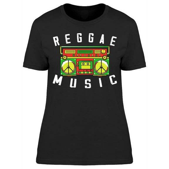 Reggae Music Boombox Peace T-Shirt Women -Image by Shutterstock, Female Medium