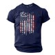 thumbnail image 4 of Tops para hombre, blusas y camisas de cuello redondo y manga corta para hombre. Top/camisa de cuello redondo y manga corta con estampado del Día de la Independencia para hombre. Tops para hombre., 4 of 5