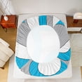 thumbnail image 5 of Homewish Abstract Stripes Boy Girl Twin Sheet Sets 3pcs,Geometric Circle Twin Fitted Sheet Microfiber,Vintage Aesthetic Breathable Flat Sheet,Breathable Home Decor, 5 of 7