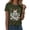 Army Green, variant on Gunia Halloween T Shirts Women Cotton Ghost Graphic Print Short Sleeve Crew Neck Casual Holiday Tops Tee Shirts Army Green S-2Xl