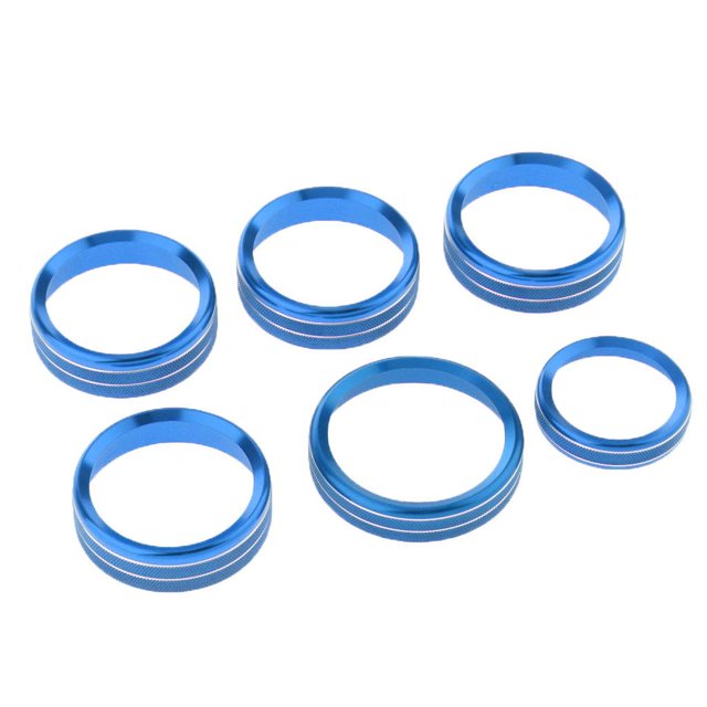 6 piezas de audio, aire acondicionado, interruptor giratorio, cubierta de ajuste de para F150 2016 2017 2018 - azul Macarena Cubierta de interruptor de aire acondicionado