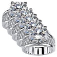 thumbnail image 1 of Anillos de Amistad RadiantGlo 5Pzas Talla 6 16.5mmØ Circunferencia 52mm Circonia/Metal Plata. High Monaco MXRGL-005, 1 of 1
