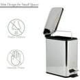thumbnail image 4 of Bath Bliss Slim 1.3 gal Step Pedal Bathroom Wastebasket, Stainless Steel, 4 of 6
