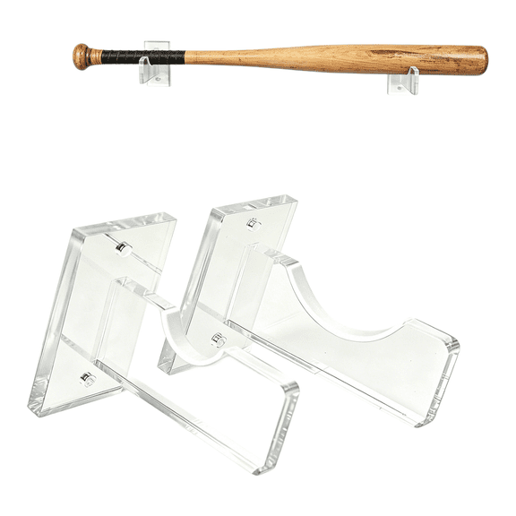 HIKVEX Acrylic Baseball Bat Display Holder Wall Mounted with Mounting Hardware Transparent