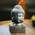 thumbnail image 4 of Quemador de con cabeza de Buda, incensario portátil con tapa, adorno de horno, humo para decoración para hogar, oficina, meditación, mayimx quemador de incienso, 4 of 9