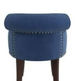 thumbnail image 3 of Hillsdale Furniture Lena Wood and Upholstered Vanity Stool, Blue Velvet, 3 of 19