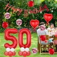 thumbnail image 5 of Red Number 25th Birthday Decoration Set Happy Birthday Banner Balloons 25 Years Old Birthday Party Supplies Helium Balloons Number 25 Balloons Latex Balloon Foil Balloon, Red 25th Party Balloons, 5 of 5
