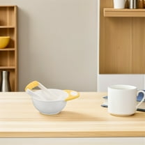 KALLORY Portable Food Mill Bowl Set in Yellow - Infant Feeding Tool for Parents, Easy to Use and Clean, Kitchen Accessory