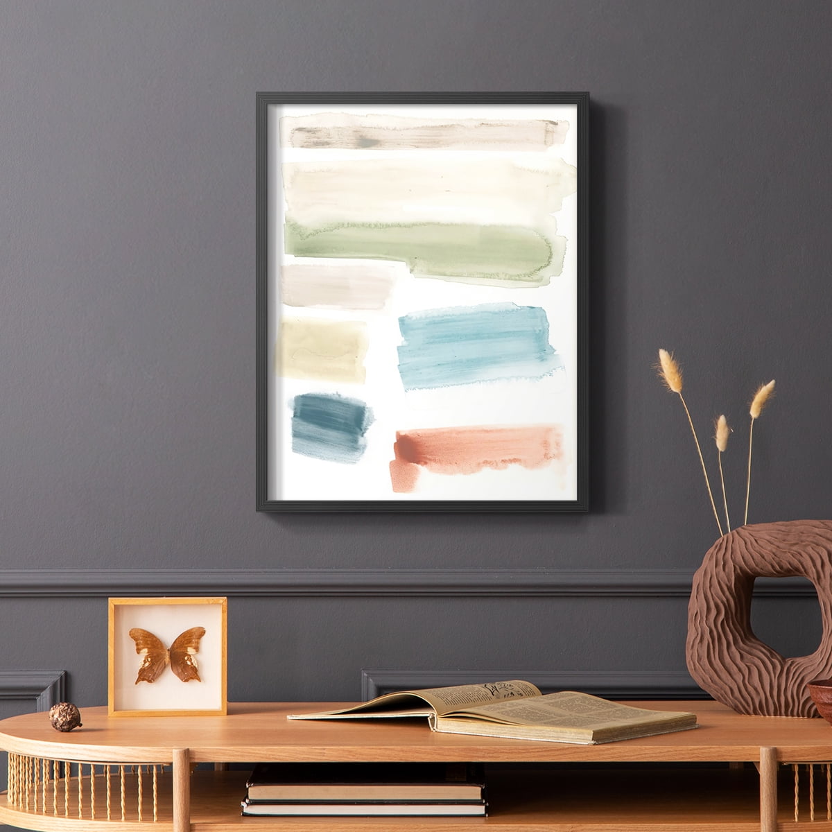 Watercolor Swatches I Framed Print in Black Solid Wood 8 x 10 Framed Print