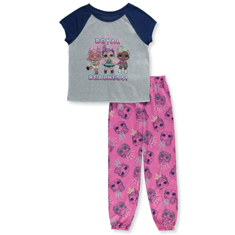 LOL Surprise Girls 2 Piece Pajamas gray multi 10 12 Big