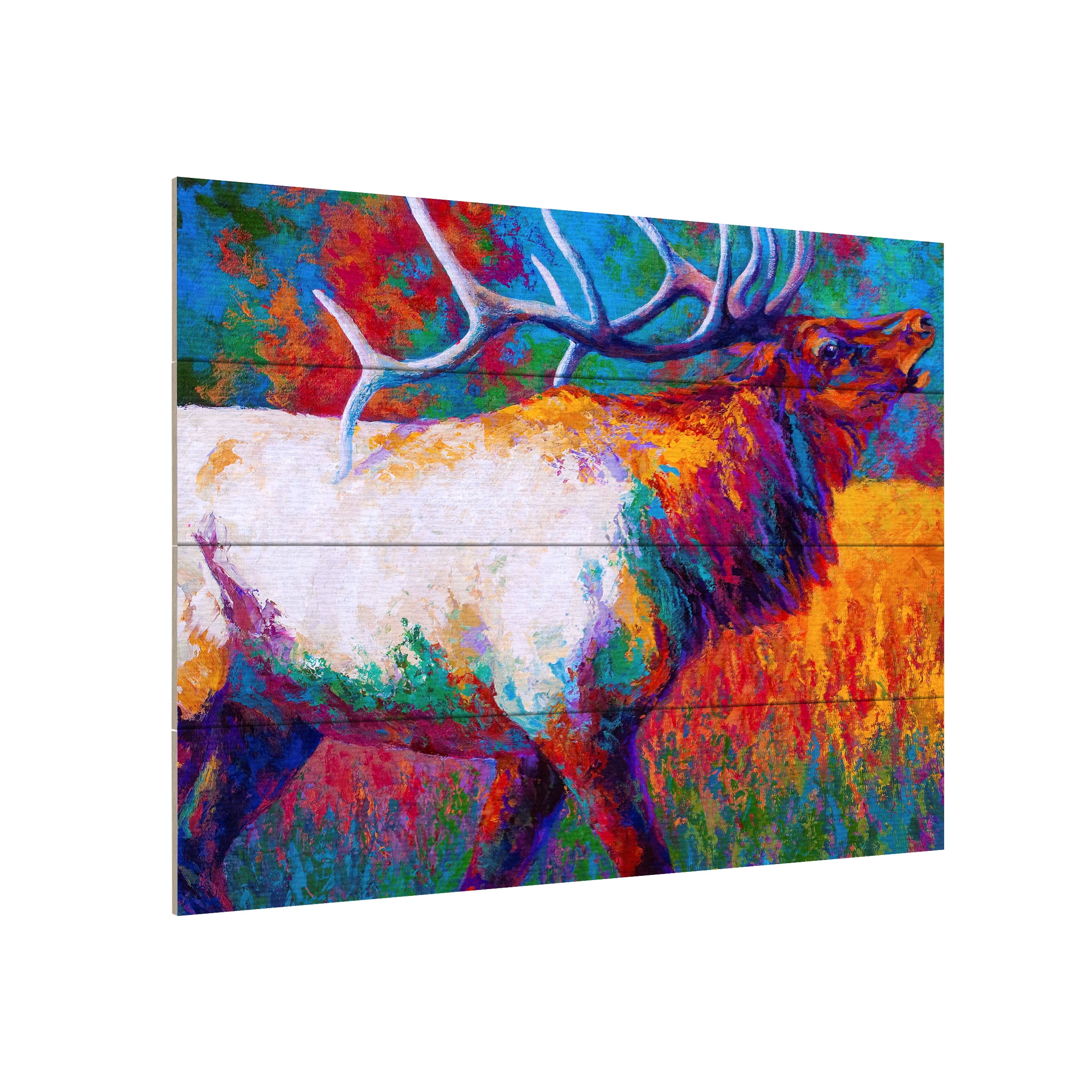 Marion Rose 'Chorus Elk' Wood Slat Art